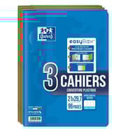 Oxford 3 cahiers easybook agrafes 21x29.7cm 96pages seyes assortis