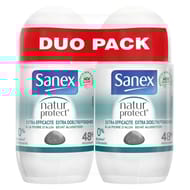 Sanex deodorant natural protect extra efficency roll-on 2x50ml