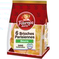 La Fournée Dorée 6 brioches parisiennes au beurre 270g