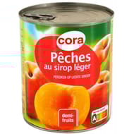 Cora pêches demi-fruits préservées 4/4 820g