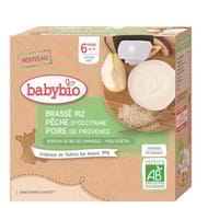 Babybio gourde brassé riz pêche poire de provence 4x85g dès 6 mois