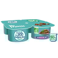 Les 300 laitiers bio notre mousse bio au chocolat 4x75g