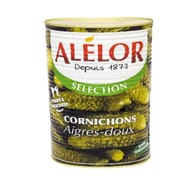Alélor cornichons aigres-doux boite 4/4 430g