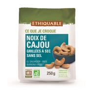 Ethiquable noix de cajou entières grillées à sec et sans sel bio 250g