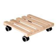 Support a roulettes carre 29 x 29 cm en bois d'hêtre - 4 roulettes