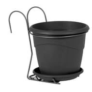 Lot 1 pot marina perce diam. 18 cm + soucoupe + support - anthracite
