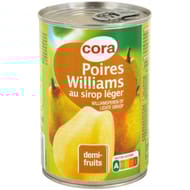 Cora poire williams au sirop léger 1/2 100% -225g