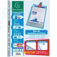 Exacompta 50 pochettes perforées polypropylene lisse 210x297
