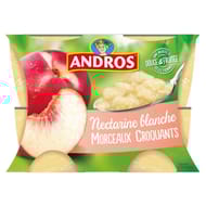 Andros dessert de fruits nectarine pêche blanche avec morceaux 4x100g