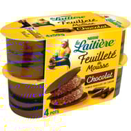 La Laitière feuilleté de mousse chocolat 4x57g