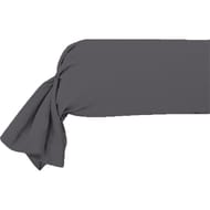 Taie de traversin 85x185 "uni 57 fils gris carbone"