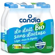 Candia doux & léger bio 1% mg bouteille plastique 6x1l