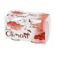 Climont Yaourt au lait entier de montagne fruit Fraise d'Alsace 2x125g
