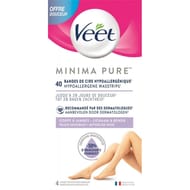 Veet bande de cire hypoallergénique corps & jambes minima pure x40
