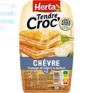 Herta tendre croc' chèvre jambon conservation sans nitrite 200g