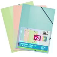 Oxford 3 chemises elast école life pastel a4 pp ast