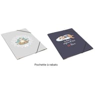 Clementina frog pochette a rabats decor paresseux 24x32cm