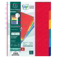 Exacompta 6 intercalaires xl perforées carte lustré couleurs vives 230x297