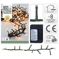 Guirlande ext 800 led microcluster blanc chaud