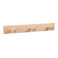 Porte manteau 3 tetes bois naturel