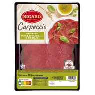 Carpaccio boeuf huile olive basilic 190g