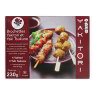 Brochettes poulet mariné et boulettes de poulet surgelées 230g