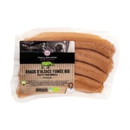 Saucisse de strasbourg fumé bio x4 sous atmosphère 200g