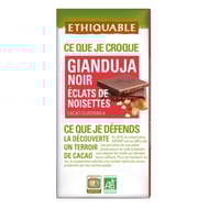 Ethiquable chocolat noir gianduja éclats de noisette bio 100g
