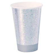 Gobelets x10 en carton scintillant argent brillant 35cl