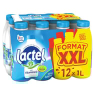 Lactel lait demi écrémé uht bouteille 12x1l petit déj