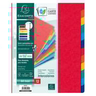 Exacompta 12 intercalaires xl perfor carte lustré couleurs vives 230x297