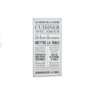 Plaque métal "règles de la cuisine "30x60cm