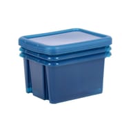 Eda boites de rangement funny box bleu profond acidulé 30l lot de 3