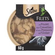 Sheba filets pour chat au poulet et aux crevettes 60g