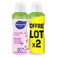 Monsavon déodorant compressé atomiseur fleur de cerisier lot 2X100ml