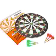 Cible de fléchette en carton 38.5cm avec 6 flechettes