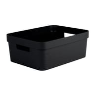 Eda bac de rangement stone noir 12l