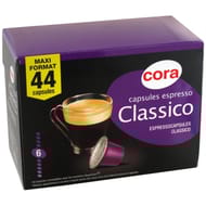 Cora capsules type nespresso classico etui x44 228g