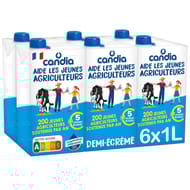 Candia jeunes agriculteurs lait 1/2 écrémé briqque 1 l x 6