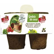 Vita 12 godets coco ronds 8cm + 4 offerts