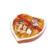 Crème forestiere aux foies de volaille terrine coeur rouge