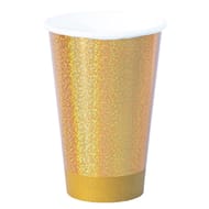Gobelets x10 en carton holographique or brillant 35cl