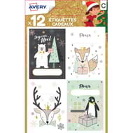 12 étiquettes cadeaux de Noël (modèle 4)