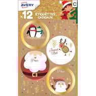 12 étiquettes cadeaux de Noël (modèle 9)