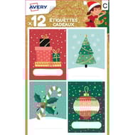 12 étiquettes cadeaux de Noël (modèle 13)