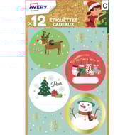 12 étiquettes cadeaux de Noël (modèle 5)