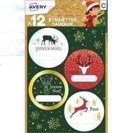 12 étiquettes cadeaux de Noël (modèle 7)