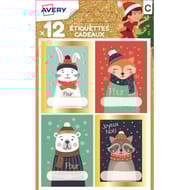 12 étiquettes cadeaux de Noël (modèle 17)