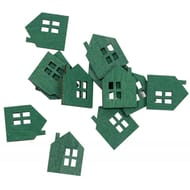Confettis en bois maisons vert sapin x20