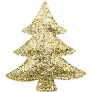 Deco 2 grands sapins pailletes or